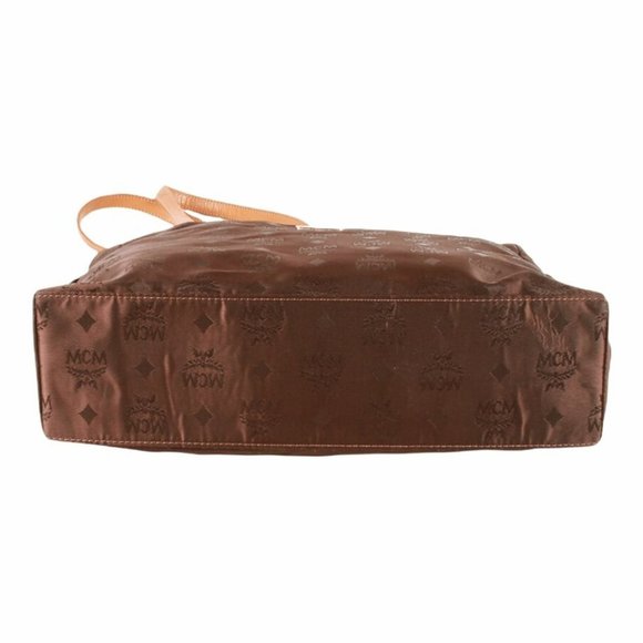 Authentic MCM Logos Pattern Shoulder Tote Bag brown - Picture 5 of 9